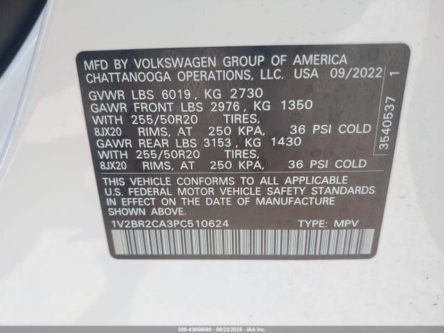 Volkswagen 3.6 fsi 2023 1V2BR2CA3PC510624 Image 9