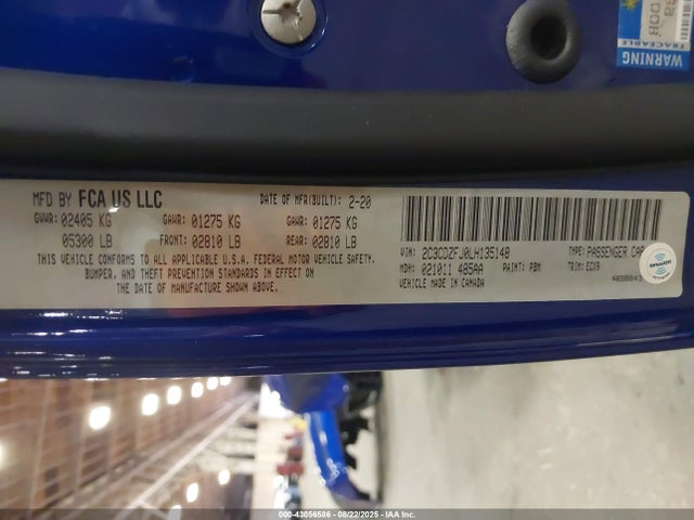 Dodge 2020 2020 2C3CDZFJ0LH135148 Image 9