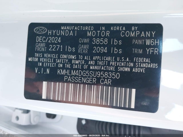 KMHLM4DG5SU958350 Hyundai mpi nu pe