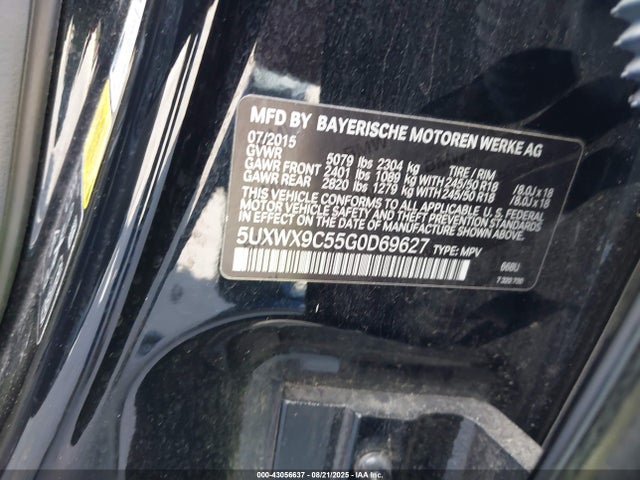 5UXWX9C55G0D69627 BMW X3