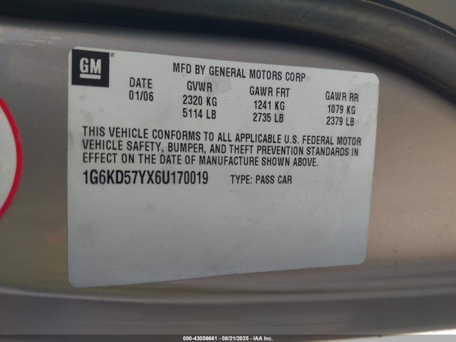 2006 CADILLAC DTS 1G6KD57YX6U170019 Photo 8