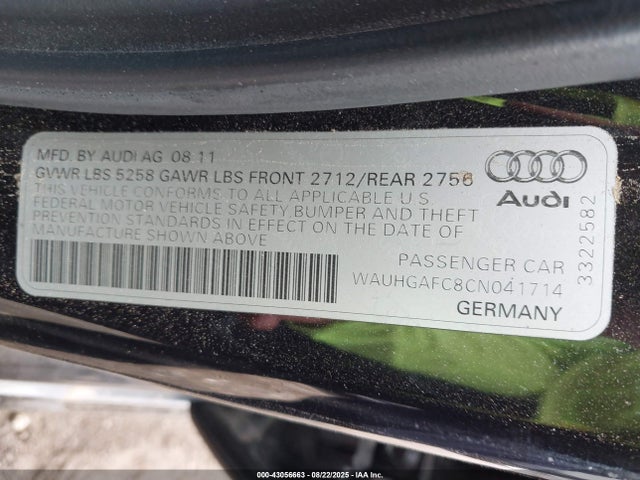 2012 AUDI A6 WAUHGAFC8CN041714 Photo 8