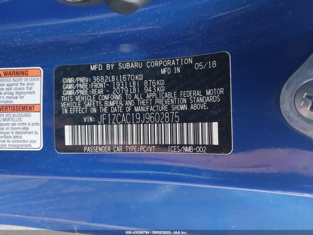 Subaru na 2018 JF1ZCAC19J9602875 Image 9