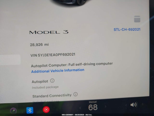 Aukcja sprzedaży 2023 Tesla Model 3 Rear-wheel Drive, vin: 5YJ3E1EA0PF692021, numer aukcji: 43056801