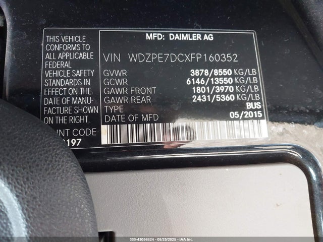 WDZPE7DCXFP160352 Mercedes-Benz Sprinter 2500 Normal Roof