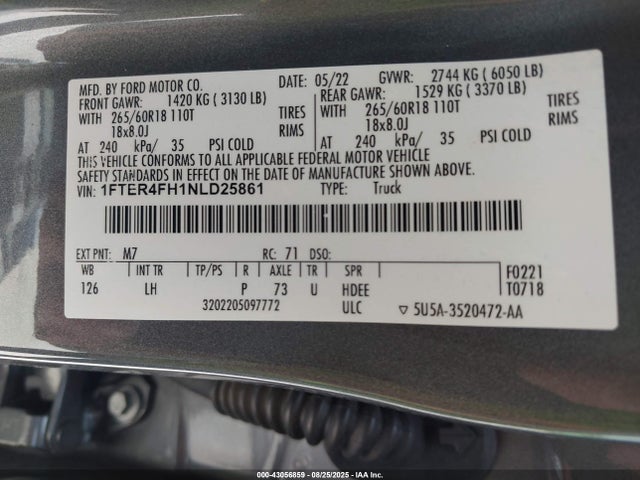 1FTER4FH1NLD25861 Ford tivct, 4v