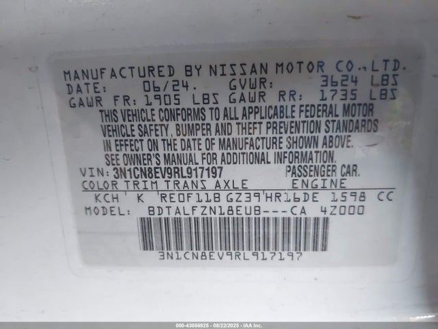 Nissan 2024 2024 3N1CN8EV9RL917197 Image 9
