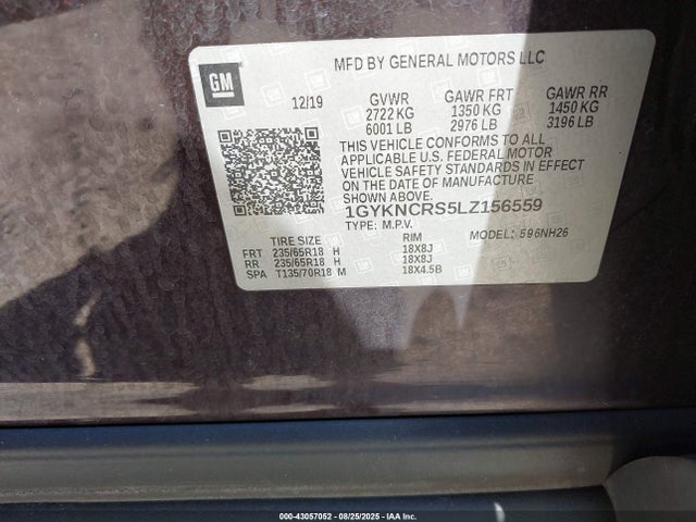 2020 CADILLAC XT5 1GYKNCRS5LZ156559 Photo 8