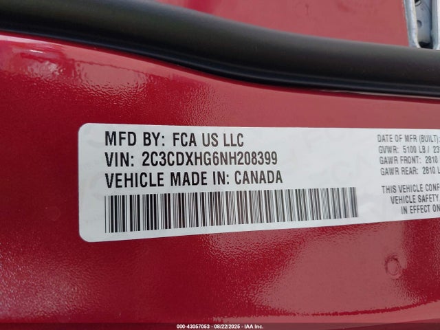 Dodge 2022 2022 2C3CDXHG6NH208399 Image 9