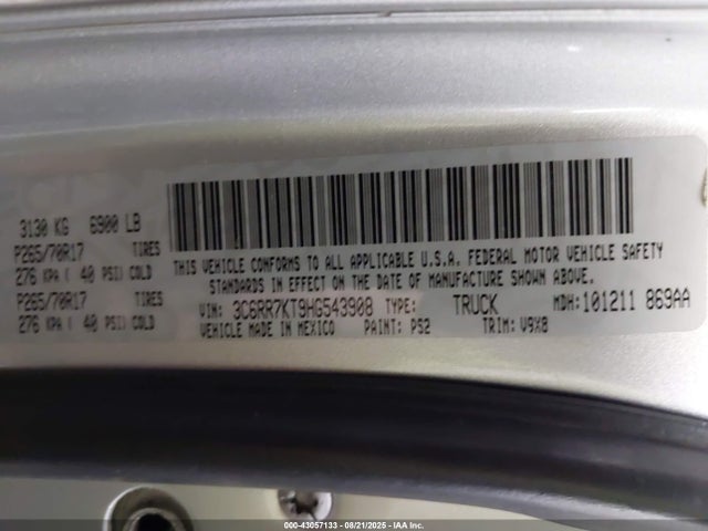 3C6RR7KT9HG543908 RAM 1500