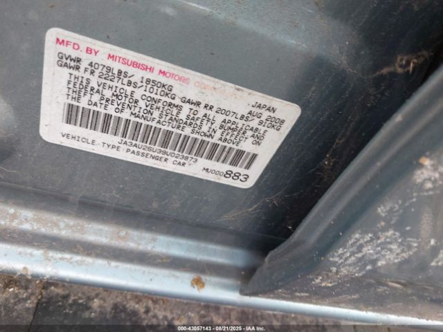 2009 MITSUBISHI LANCER JA3AU26U39U023873 Photo 8