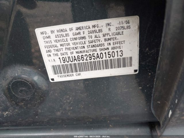2005 ACURA TL 19UUA66295A015013 Photo 8