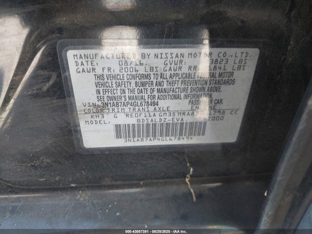 3N1AB7AP4GL678494 Nissan 2016