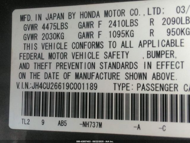 2009 ACURA TSX JH4CU26619C001189 Photo 8