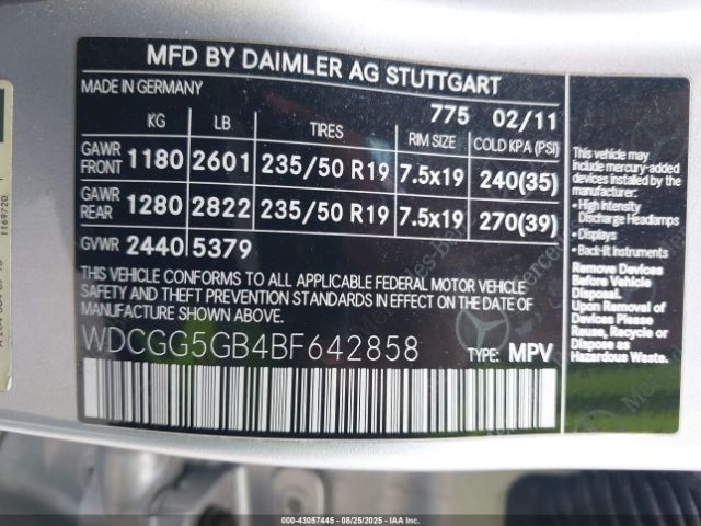 2011 MERCEDES-BENZ GLK 350 WDCGG5GB4BF642858 Photo 8