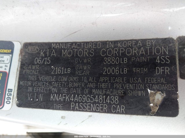 KIA mpi nu 2016 KNAFK4A69G5481438 Image 9