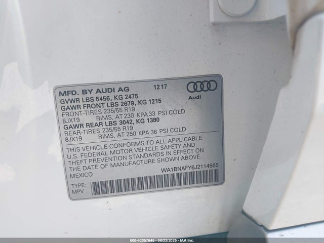 2018 AUDI Q5 WA1BNAFY6J2114565 Photo 8
