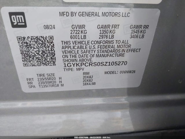 2025 CADILLAC XT6 1GYKPCRS0SZ105270 Photo 8