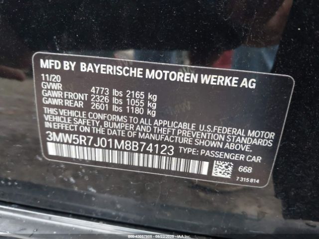 2021 BMW 330I 3MW5R7J01M8B74123 Photo 8