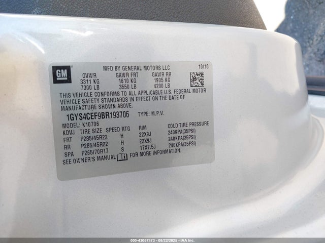 2011 CADILLAC ESCALADE 1GYS4CEF9BR193706 Photo 8