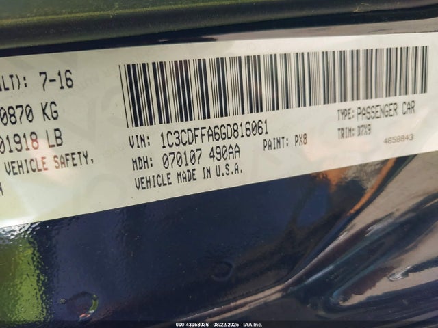 1C3CDFFA6GD816061 Dodge 2016