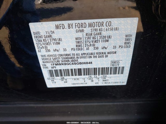 1FMWK8GC6SGB06848 Ford gtdi