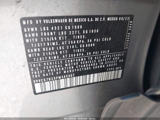 Volkswagen tsi 2023 3VVCX7B2XPM365987 Image 9