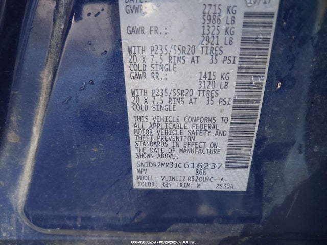 Nissan 2018 2018 5N1DR2MM3JC616237 Image 9