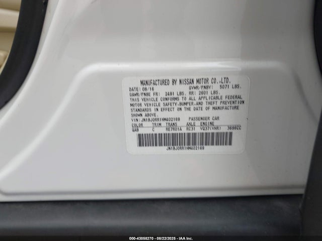 JN1BJ0RR1HM402169 Infiniti QX50