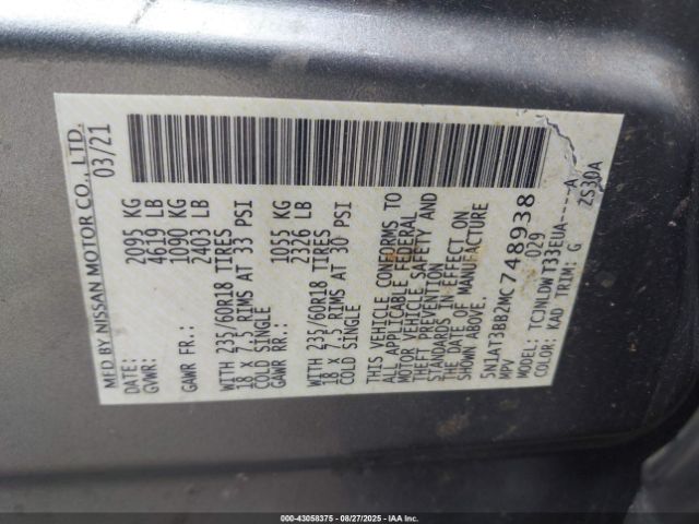 2021 NISSAN ROGUE 5N1AT3BB2MC748938 Photo 8