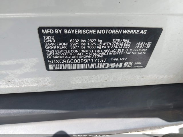 5UXCR6C08P9P17137 BMW X5