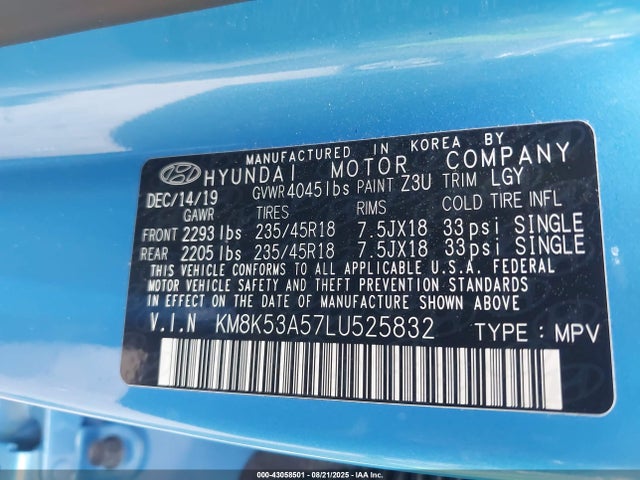 Hyundai t-gdi gamma 2020 KM8K53A57LU525832 Image 9