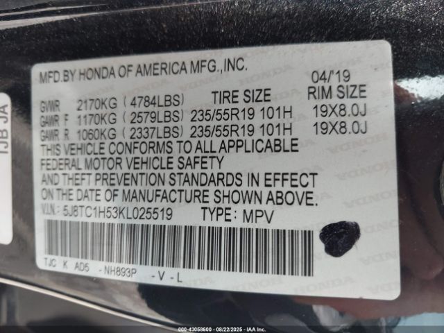 2019 ACURA RDX 5J8TC1H53KL025519 Photo 8