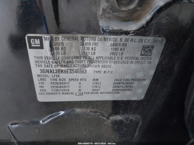 Chevrolet lea 2014 3GNAL2EK9ES546563 Image 9