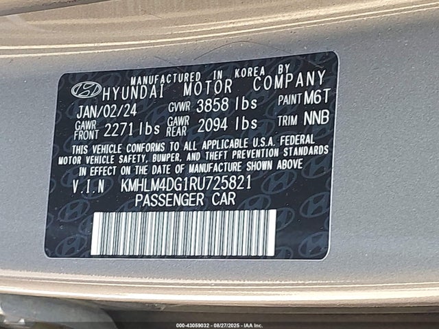 KMHLM4DG1RU725821 Hyundai mpi nu pe