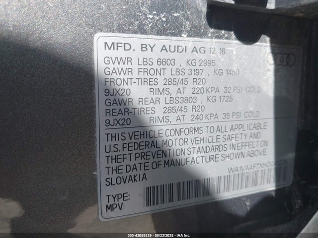 2017 AUDI Q7 WA1VAAF7XHD041229 Photo 8