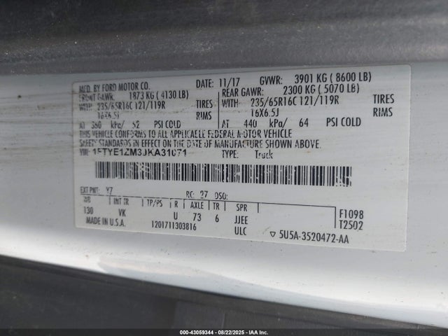 2018 FORD TRANSIT-150 1FTYE1ZM3JKA31071 Photo 8