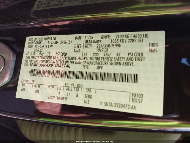 Ford gtdi a 2023 1FMCU9NAXPUB45746 Image 9