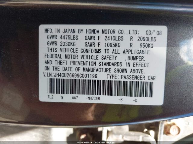 2009 ACURA TSX JH4CU26699C001196 Photo 8