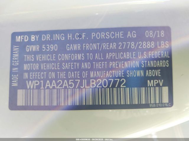 2018 PORSCHE MACAN WP1AA2A57JLB20772 Photo 8