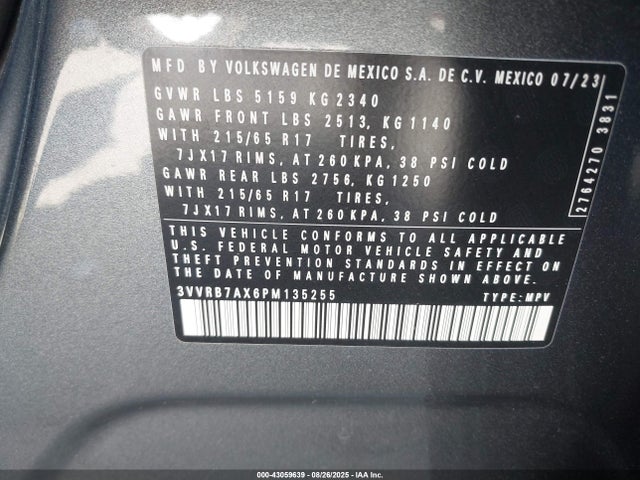 Volkswagen tsi 2023 3VVRB7AX6PM135255 Image 9
