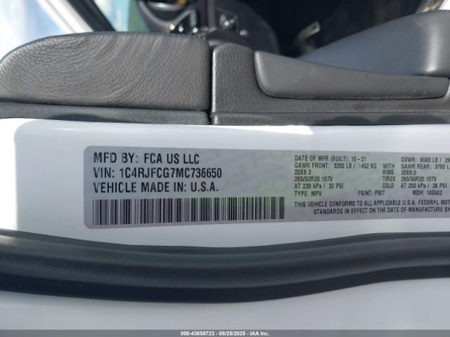 2021 JEEP GRAND CHEROKEE 1C4RJFCG7MC736650 Photo 8