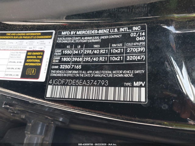 Mercedes-Benz Gl-Class 2014 4JGDF7DE5EA374793 Image 9