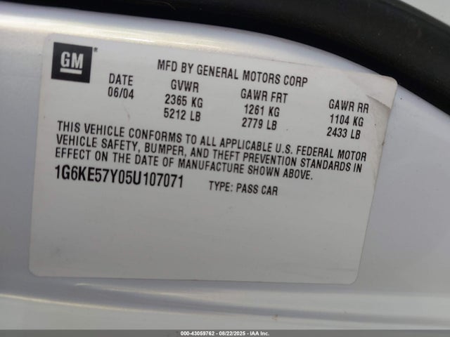 2005 CADILLAC DEVILLE 1G6KE57Y05U107071 Photo 8