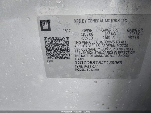 Chevrolet lfv - direct injection, variable valve timing, gen 1 2018 1G1ZD5ST5JF130069 Image 9