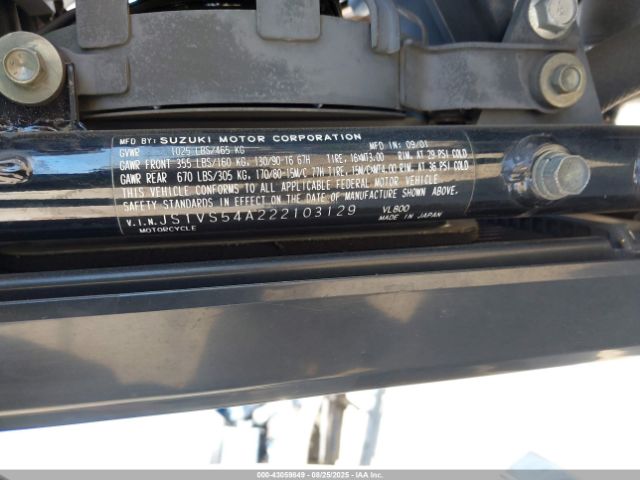 2002 SUZUKI VL800 JS1VS54A222103129 Photo 9