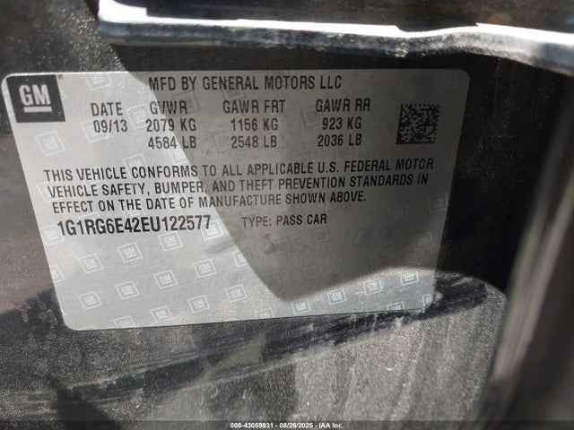 1G1RG6E42EU122577 Chevrolet luu - ffv, e-flex, fam