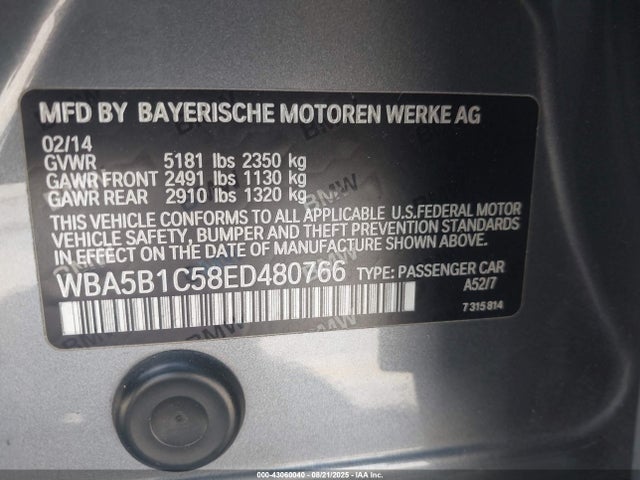 BMW 535i 2014 WBA5B1C58ED480766 Image 9