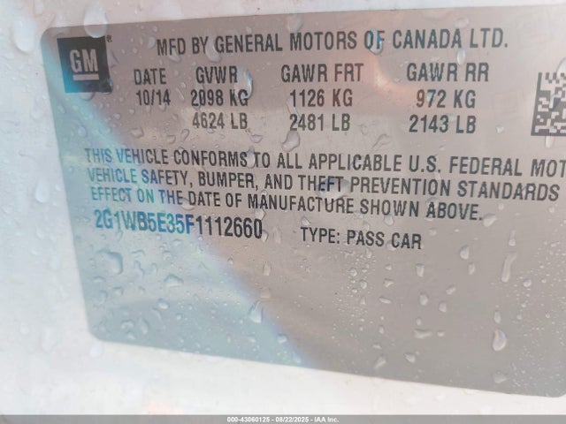 2G1WB5E35F1112660 Chevrolet lfx