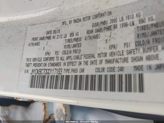 Mazda pe 2016 JM1DKBC70G0117183 Image 9